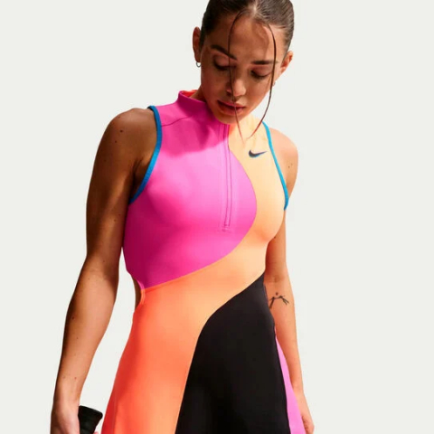 Nike A.O. Court Dri-Fit Slam Rochie Tenis Femei Roz, Multicolor [3]