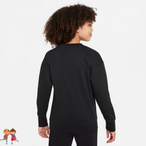 Nike Big Kids Sweatshirt Bluza Sport Fete (Copii) Negru, Alb [3]