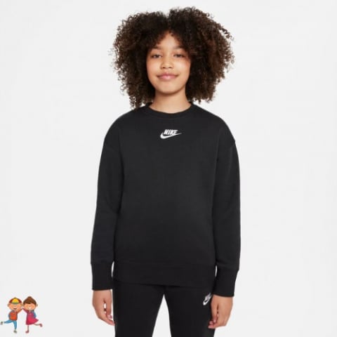 Nike Big Kids Sweatshirt Bluza Sport Fete (Copii) Negru, Alb [2]