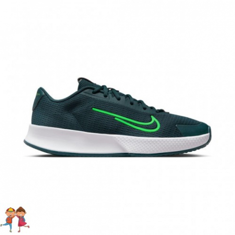 Nike - Nike Court Vapor Lite 2 Jr. Clay Incaltaminte Tenis Zgura Unisex Copii Verde petrol, Verde neon, Alb