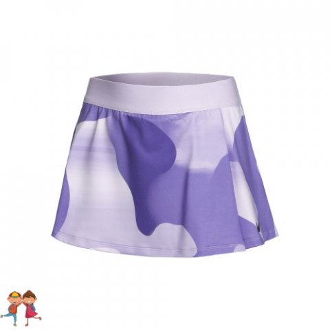 Nike - Nike Court Victory Dri-Fit Flouncy Printed Rock Fusta Tenis Fete (Copii) Violet inchis, Violet deschis, Negru