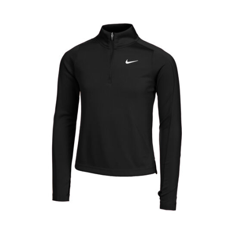 Nike - Nike Dri-Fit Half-Zip Longsleeve Bluza Tenis Fete Negru, Alb
