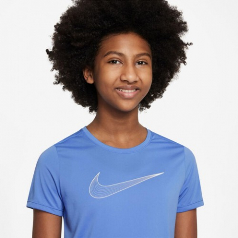 Nike Dri-Fit One Graphic Tee Tricou Tenis Fete (Copii) Albastru, Alb [5]