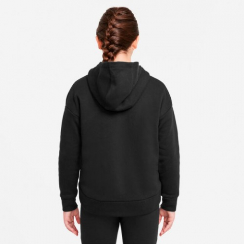 Nike Sportswear Club Fleece Zip Hoodie Hanorac Sport Fete (Copii) Negru, Alb [5]