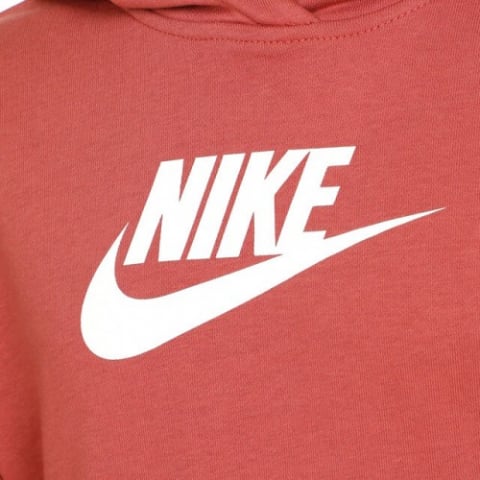Nike Sportswear Club French Terry Cropped Hoody Hanorac Sport Fete (Copii) Portocaliu caramiziu, Alb [2]