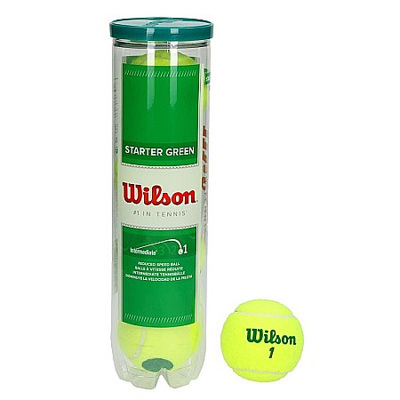 Mingi tenis - Wilson - Starter Play Green (Stagiu 1) Cutie 4 Buc. Mingi Tenis Copii