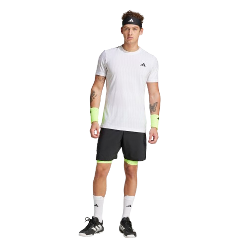 Adidas Pantaloni Barbati Club Climacool 2in1 7in Black/Lucid Lemon [3]