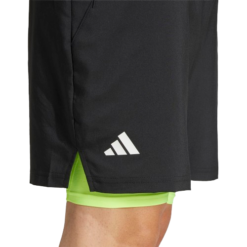 Adidas Pantaloni Barbati Club Climacool 2in1 7in Black/Lucid Lemon [4]
