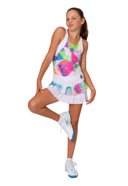 Fusta Bidi Badu Copii Kaleido Pleated Alb/Mix [5]
