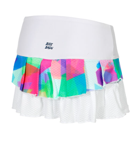Fusta Bidi Badu Femei Kaleido Pleated Alb/Mix [2]