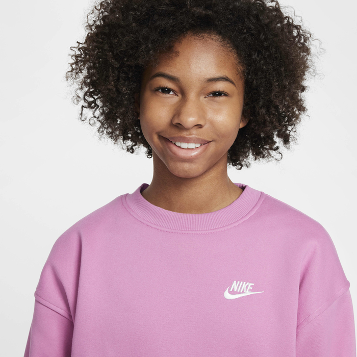 Bluza Fete Nike Club Fleece Oversized Crew Magic Flamingo [3]