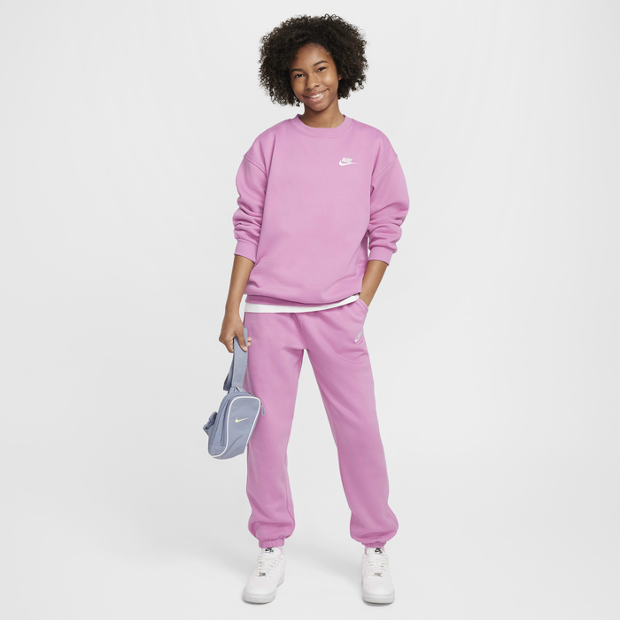 Bluza Fete Nike Club Fleece Oversized Crew Magic Flamingo [4]