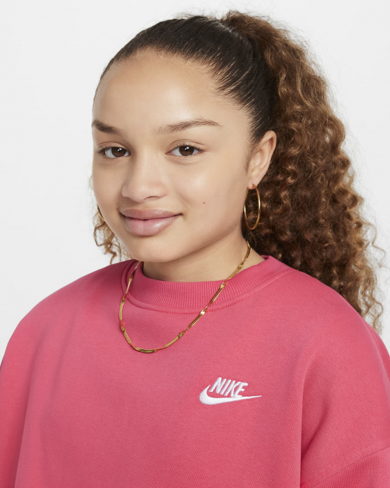 BLUZA NIKE G CLUB FLC OVRSZD CREW Aster Pink [3]