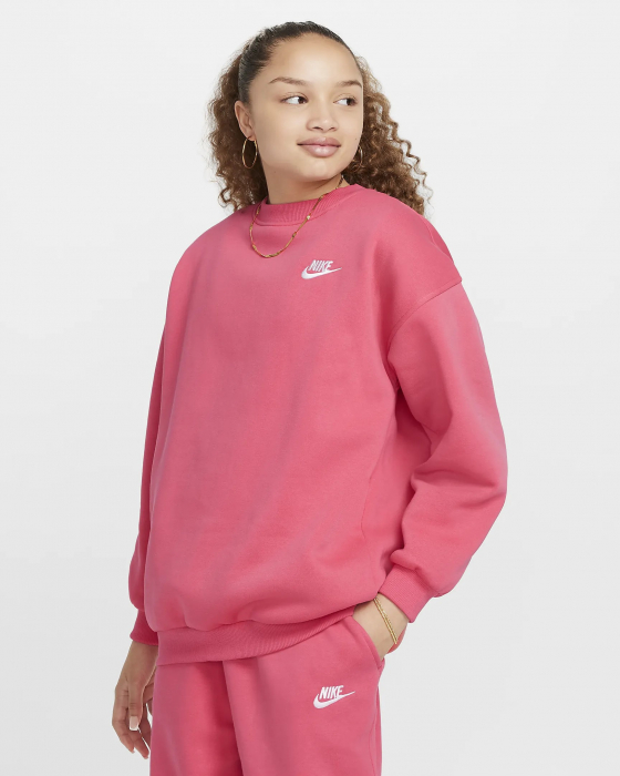 BLUZA NIKE G CLUB FLC OVRSZD CREW Aster Pink [4]