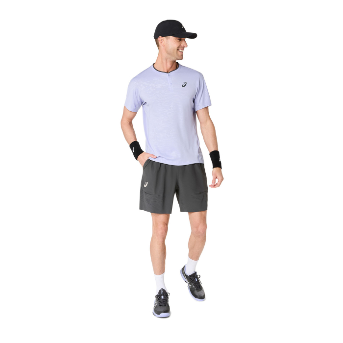 Pantaloni Asics Barbati Match Laser Cut 7in Graphite Grey Night Energy [7]