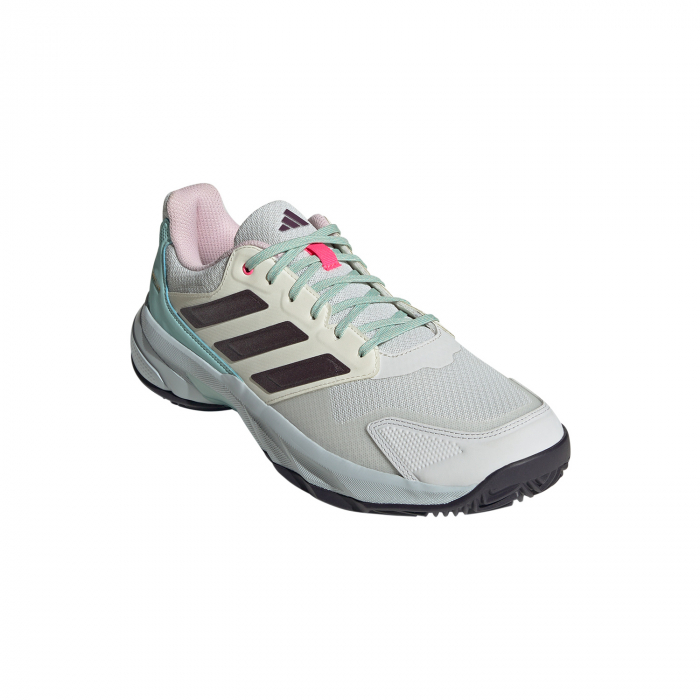 PANTOFI ADIDAS M CourtJam Control 3 Clay Crystal White Aurora Met Semi Flash Aqua [9]