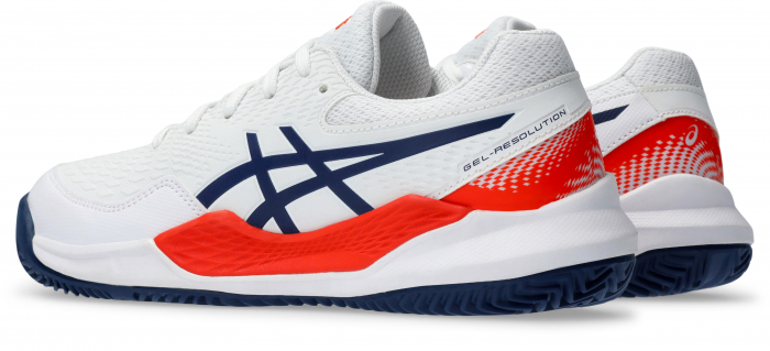 PANTOFI ASICS K GEL-RESOLUTION 9 GS CLAY WHITE BLUE [5]