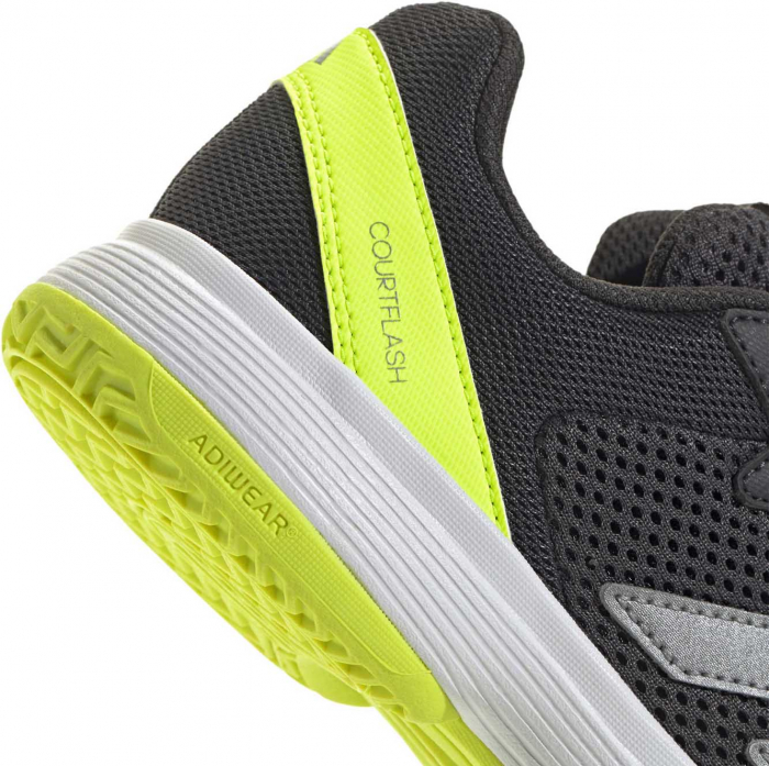 Pantofi Tenis Adidas Courtflash K Carbon/Lime [2]