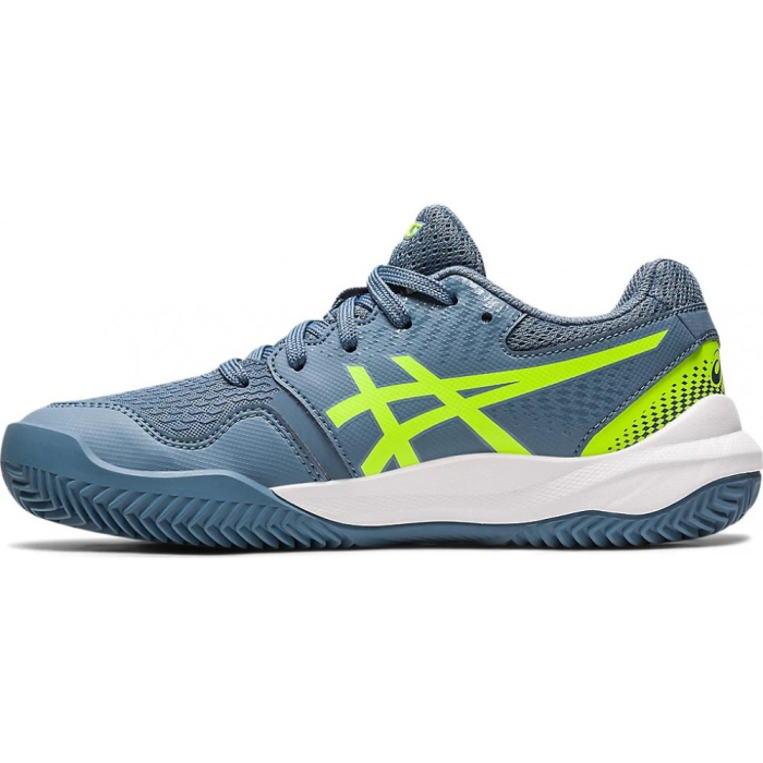 PANTOFI JUNIORI ASICS GEL-RESOLUTION 9 GS CLAY STEEL BLUE/GREEN [3]