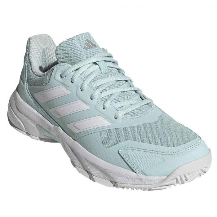 Pantofi Tenis Adidas Femei Courtjam Control 3 Halo Mint/Silver Metallic [2]