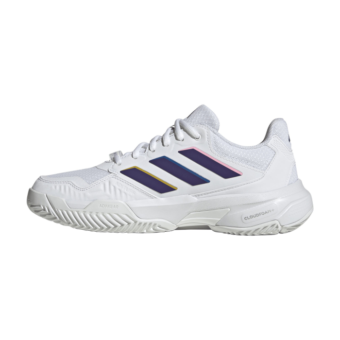 Pantofi Tenis Adidas Femei Courtjam Control 3 White/Collegiate Purple [3]