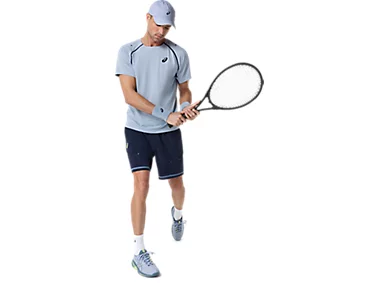 Tricou Asics Barbati Match SS Grey Blue [7]