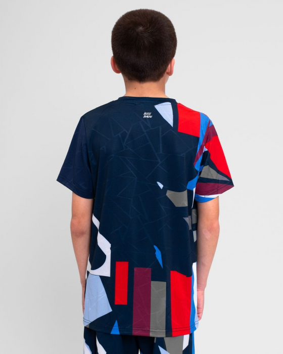 Tricou Baiat BIDI BADU New York 2024 Albastru Inchis/Rosu/Albastru [4]