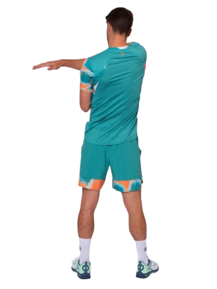 Tricou Bidi Badu Barbati Melbourne 2025 V-Neck Petrol/Portocaliu [5]