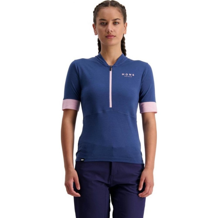 Tricou ciclism merino MONS ROYALE W CADENCE HALF ZIP DARK DENIM [5]