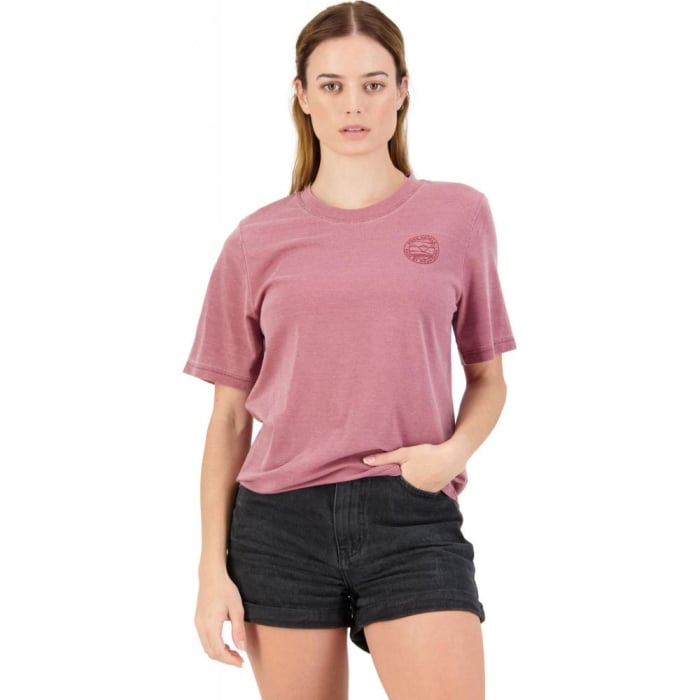 Tricou merino Mons Royale W Icon Relaxed Tee Garment Dyed Washed Berry [2]