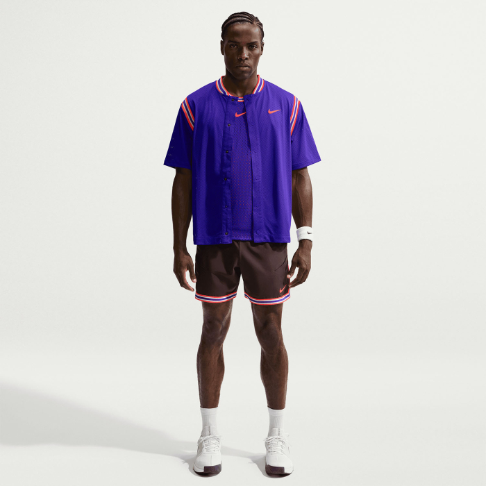 Tricou Nike Barbati cu Nasturi Slam NY Dark Concord/Bright Crimson [4]