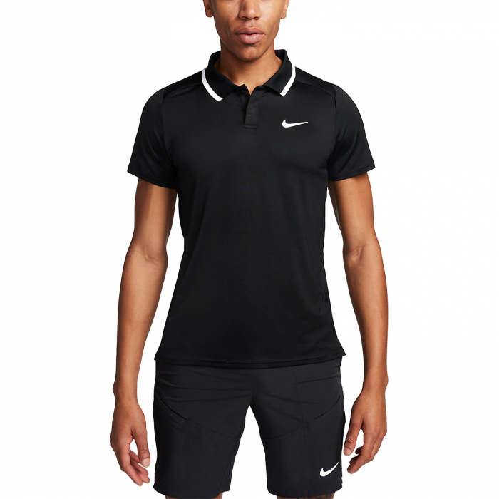 TRICOU NIKE  M Dri-FIT Advantage Polo Black/White [1]