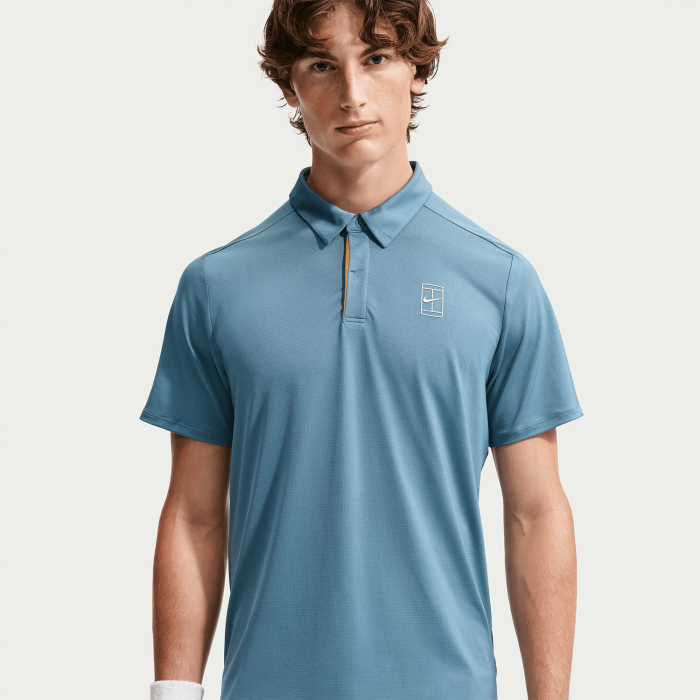 Tricou Polo Nike Barbati Dri-FIT Advantage Smokey Blue/White [5]