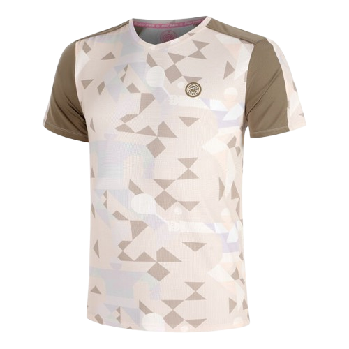 Tricou Tenis Bidi Badu Barbati Paris 2025 V-Neck Bej/Maro [1]