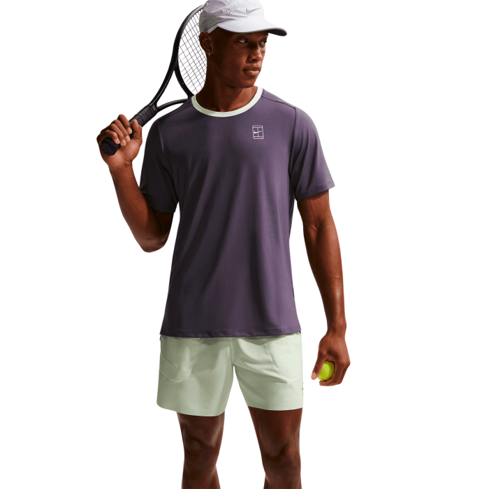 Tricou Tenis Nike Barbati Advantage Crew Dark Raisin/Volt Tint [5]