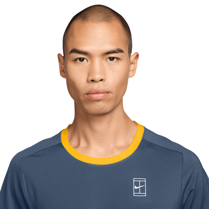 Tricou Tenis Nike Barbati Court Advantage Dri-FIT New Slate/Laser Orange [3]
