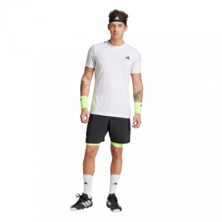 Adidas Pantaloni Barbati Club Climacool 2in1 7in Black/Lucid Lemon [2]