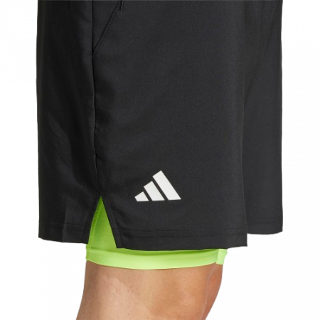 Adidas Pantaloni Barbati Club Climacool 2in1 7in Black/Lucid Lemon [3]
