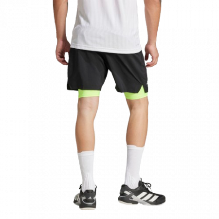 Adidas Pantaloni Barbati Club Climacool 2in1 7in Black/Lucid Lemon [5]