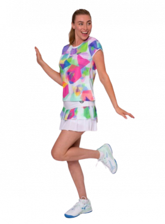 Fusta Bidi Badu Femei Kaleido Pleated Alb/Mix [3]
