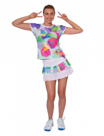 Fusta Bidi Badu Femei Kaleido Pleated Alb/Mix [4]