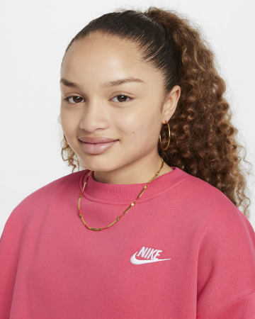 BLUZA NIKE G CLUB FLC OVRSZD CREW Aster Pink [2]