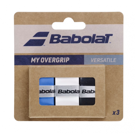 Gripuri si Overgripuri - Overgrip Babolat My Overgrip x3 - Negru / Alb / Albastru