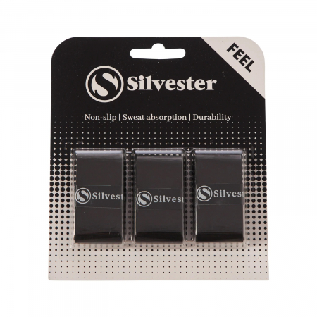 Accesorii tenis de camp - Overgrip Silvester 3X Feel Black