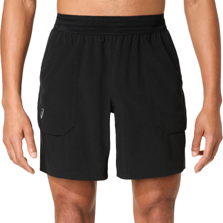 Imbracaminte tenis - Pantaloni Tenis Asics Barbati Match 7in Black