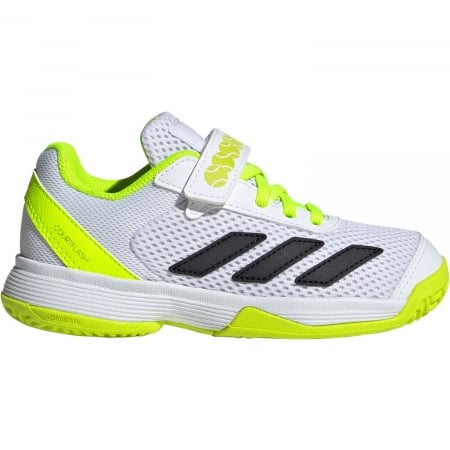 Pantofi Tenis - Pantofi Tenis Adidas Copii Courtflash Cloud White/Black/Lemon