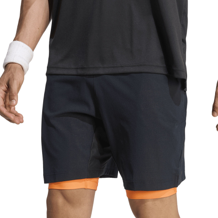 Pantaloni - Short Tenis Adidas Barbati 2in1 Climacool 7in Black/Orange