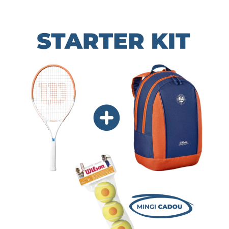 Tenis de camp - Starter Kit Tenis Copii (8–10 ani) – Rachetă + Rucsac + Mingi Wilson Cadou