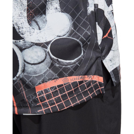 TRICOU ADIDAS M CLUB GRAPHIC WHITE/BLACK/CORAL FUSION [4]
