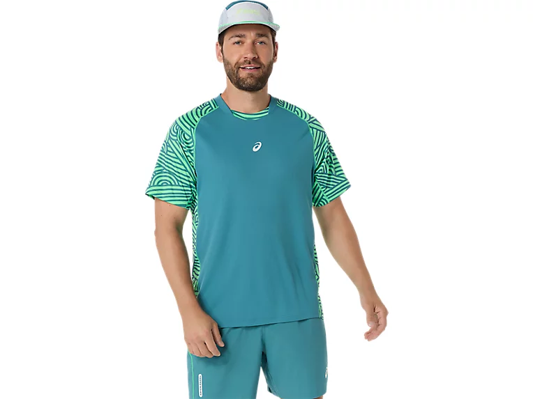 Padel - Tricou Asics Barbati Padel Court All Over Print Misty Pine